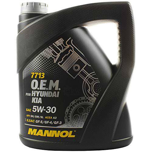 MANNOL 7713 o.e.m. 5 W de 30 API SN/SM/SL for Hyundai Kia motorenöl, 4 L