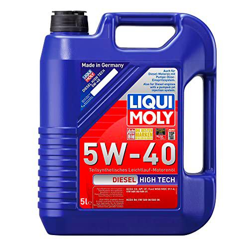 Liqui Moly 1332 Diesel High Tech 5W-40 - Aceite antifricción semisintético para Motores de automóviles de 4 Tiempos (5 L)