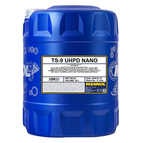 MANNOL TS de 9 uhpd Nano API Ci de 4/CH de 4/CG de 4/CF de 4/SL motorenöl, 20 L