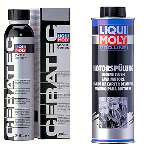 Liqui Moly 3721 Cera Tec Aceite de Motor, Naranja, 300 ml + 2427 Motor Limpiar