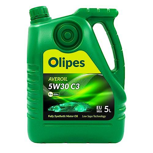 Aceite Lubricante Averoil 5W30 C3 Fully Synthetic Aditivos Bajos en Cenizas Low SAPS Última Generación Prolonga Vida Sistemas Reducción Emisiones Vehículos Diesel y Gasolina 5L Automoción Coche