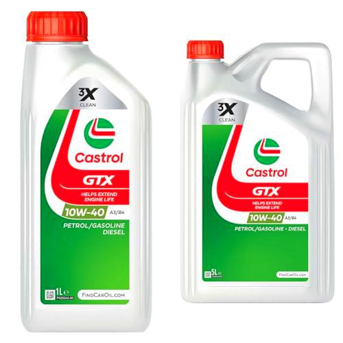 Castrol GTX 10W-40 A3/B4 Aceite de Motor 1L + Castrol GTX 10W-40 A3/B4 Aceite de Motor 5L