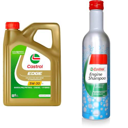 Castrol EDGE 5W-30 LL Aceite de Motor 4L + Castrol Engine Shampoo 300 mL