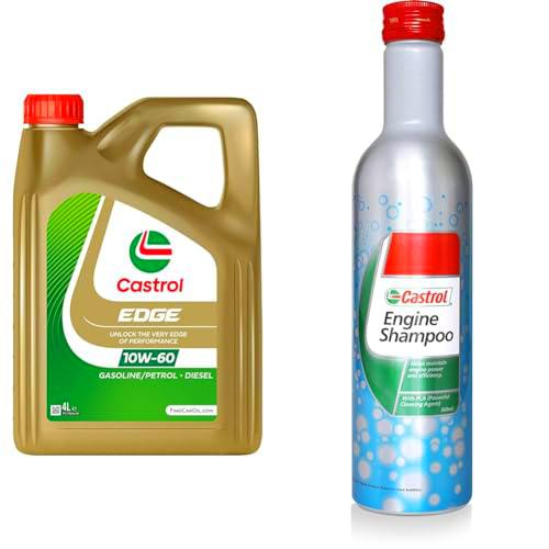 Castrol EDGE 10W-60 Aceite de Motor 4L + Castrol Engine Shampoo 300 mL