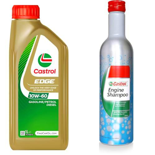 Castrol EDGE 10W-60 Aceite de Motor 1L + Castrol Engine Shampoo 300 mL