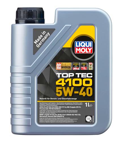 Liqui Moly 3700 Top Tec 4100 5W-40 - Aceite antifricción con tecnología HC y bajo Contenido en azufre para Motores de automóviles de 4 Tiempos (1 L)