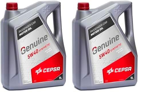 CEPSA Genuine 5W40 Synthetic (5L) Lubricante sintético para vehículos Gasolina y diésel (Paquete de 2)