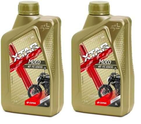 Cepsa XTAR Moto 4T FE 10W30 (1L) Lubricante sintético multigrado para Motos de 4T (Paquete de 2)