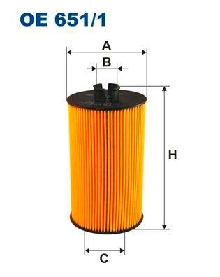 filtron filtro de aceite, oe651/1