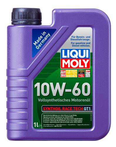 Liqui Moly 1390 Synthoil Race Tech GT1 10W-60 - Aceite antifricción sintético para Motores de automóviles de 4 Tiempos para Condiciones de Servicio extremas (1 L)