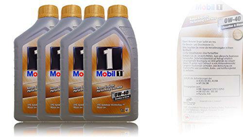 Mobil 1 Nuevo Vida 0W-40 4x1L D/EN 4x1 Litro Aceite de Motor Motoroel Aceite para motores 0W40