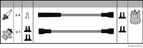 HERTH+BUSS JAKOPARTS J5390003 Juego de Cables de Alta tensión