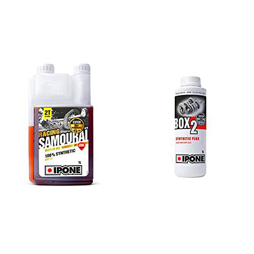 Ipone Aceite Motor Moto 2T Samouraï Racing Opción Fresa 100% Sintético Con Ésteres Lubricante Alto Rendimiento + 800189 Synthétique Plus Aceite Para Caja De Cambios